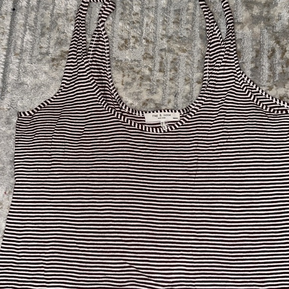 rag & bone Michal Linen Blend Tank Top in Burgundy Multi Size xs - Picture 6 of 8